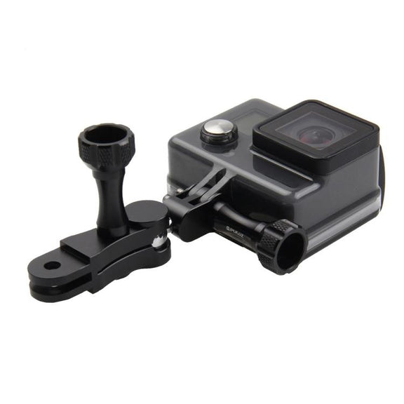 PULUZ CNC Aluminum Ball Joint Mount with 2 Long Screws for GoPro, Insta360, DJI and Other Action Cameras(Black)