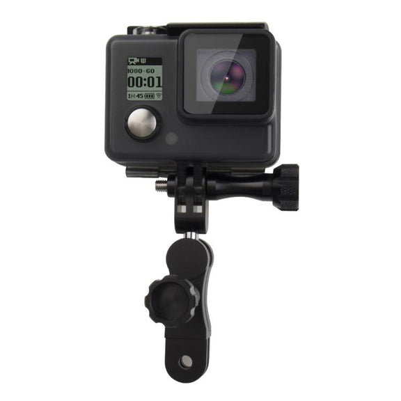 PULUZ CNC Aluminum Ball Joint Mount with 2 Long Screws for GoPro, Insta360, DJI and Other Action Cameras(Black)