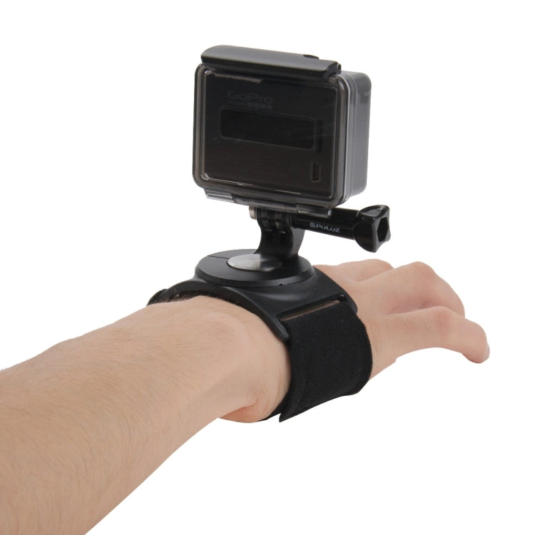 PULUZ 3 in 1 Hand Wrist Arm Leg Straps 360-degree Rotation Mount for GoPro, Insta360, DJI and Other Action Cameras(Black)