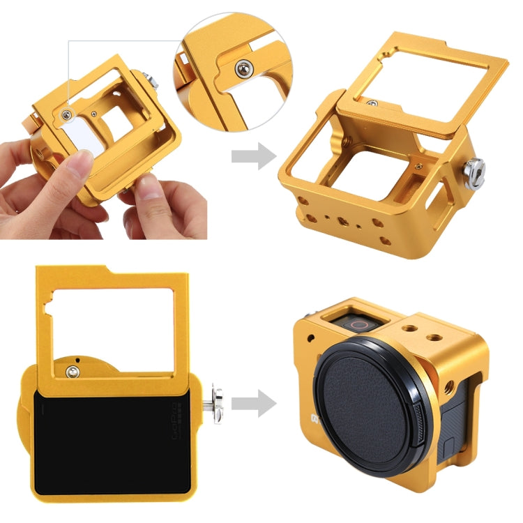 PULUZ Housing Shell CNC Aluminum Alloy Protective Cage with Insurance Frame & 52mm UV Lens for GoPro HERO(2018) /7 Black /6 /5(Gold) - free shipping - PMC TechLife - Order now!