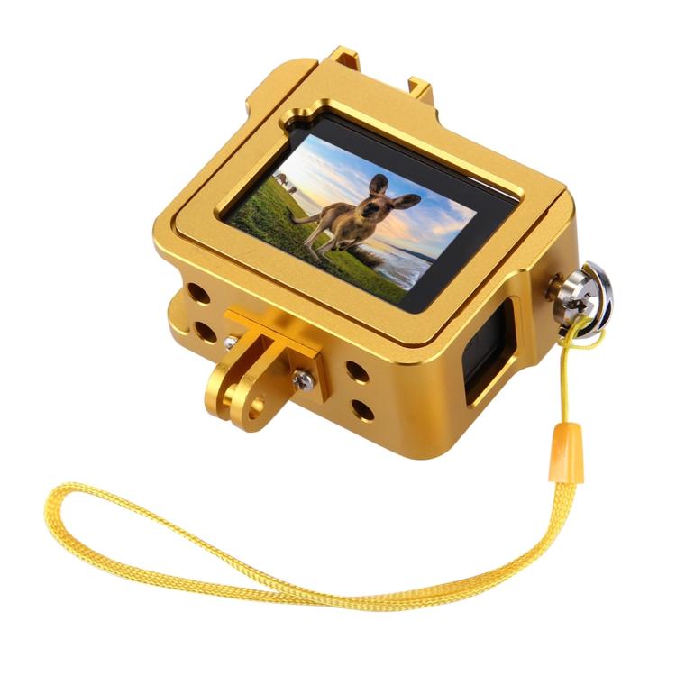 PULUZ Housing Shell CNC Aluminum Alloy Protective Cage with Insurance Frame & 52mm UV Lens for GoPro HERO(2018) /7 Black /6 /5(Gold) - free shipping - PMC TechLife - Order now!
