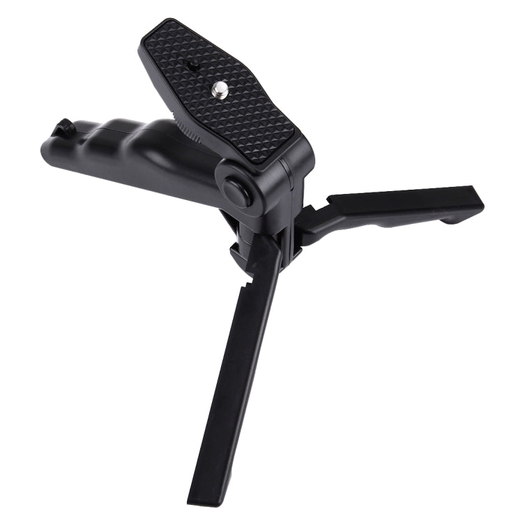 PULUZ Grip Folding Tripod Mount with Adapter & Screws for GoPro, Insta360, DJI and Other Action Cameras, Load Max: 2kg(Black) - Portable Mini Tripod by PULUZ | Online Shopping South Africa | PMC TechLife | Buy Now Pay Later Mobicred