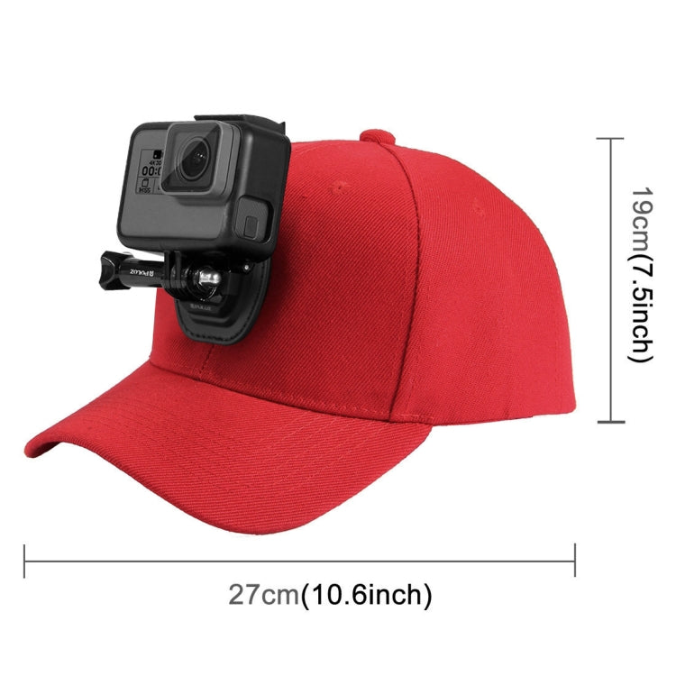 PULUZ Baseball Hat with J-Hook Buckle Mount & Screw for GoPro, DJI OSMO Action and Other Action Cameras(Red) -  by PMC TechLife | Online Shopping South Africa | PMC TechLife | Buy Now Pay Later Mobicred