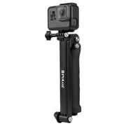 PULUZ 3-Way Grip Foldable Tripod Selfie-stick Extension Monopod for GoPro, Insta360 ONE R, DJI Osmo Action and Other Action Cameras, Length: 20-58cm