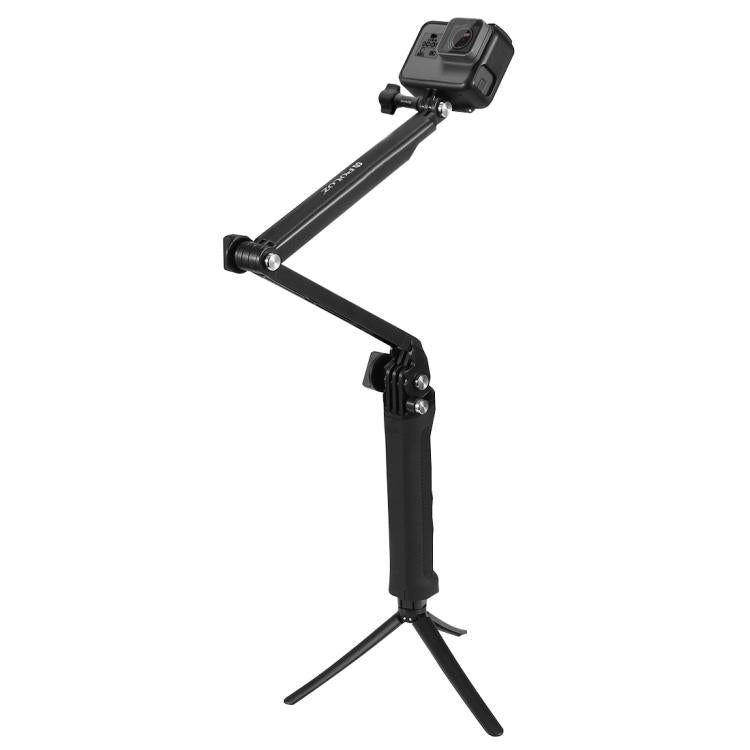 PULUZ 3-Way Grip Foldable Tripod Selfie-stick Extension Monopod for GoPro, Insta360 ONE R, DJI Osmo Action and Other Action Cameras, Length: 20-58cm - free shipping - PMC Jewellery - Order now!