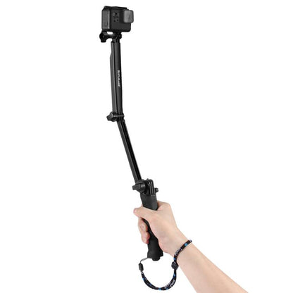 PULUZ 3-Way Grip Foldable Tripod Selfie-stick Extension Monopod for GoPro, Insta360 ONE R, DJI Osmo Action and Other Action Cameras, Length: 20-58cm - free shipping - PMC Jewellery - Order now!