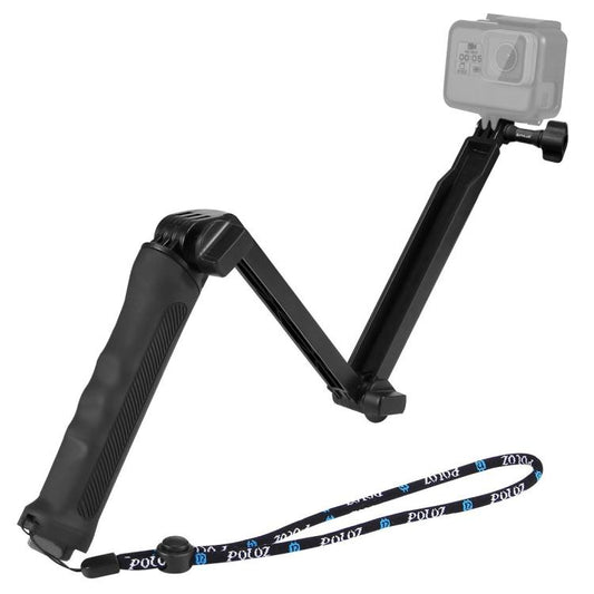 PULUZ 3-Way Grip Foldable Tripod Selfie-stick Extension Monopod for GoPro, Insta360 ONE R, DJI Osmo Action and Other Action Cameras, Length: 20-58cm - free shipping - PMC Jewellery - Order now!
