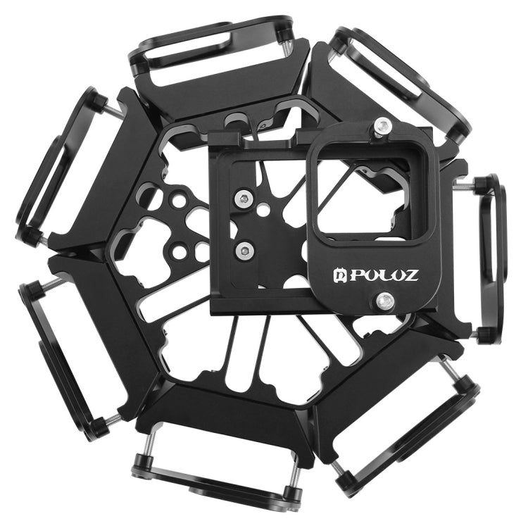 PULUZ  8 in 1 All View Panorama Frame CNC Aluminum Alloy Protective Cage with Screw for GoPro HERO7 /6 /5(Black) - free shipping - PMC TechLife - Order now!