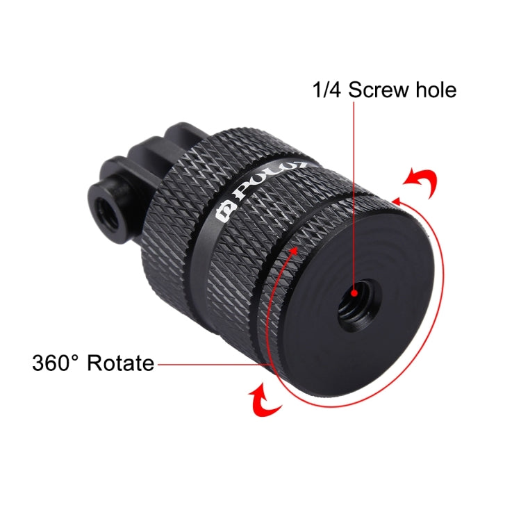 PULUZ 1/4 Inch Screw Hole Tripod Mount CNC Adapter for GoPro, Insta360, DJI and Other Action Cameras