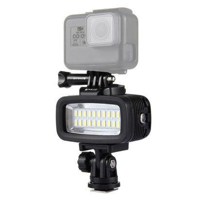 PULUZ 20 LEDs 40m Waterproof IPX8 Studio Light Video & Photo Light with Hot Shoe Base Adapter & Quick Release Buckle & Long Screw & 2 x Filter Plates for GoPro HERO10 Black / HERO9 Black / HERO8 Black ... n /4 /3+ /3 /2 /1, Xiaoyi and Other Action Cameras - free shipping - PMC Jewellery - Order now!
