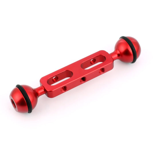 PULUZ 5.1 inch 13cm Aluminum Alloy Dual Balls Arm, Ball Diameter: 25mm(Red) - free shipping - PMC Jewellery - Order now!