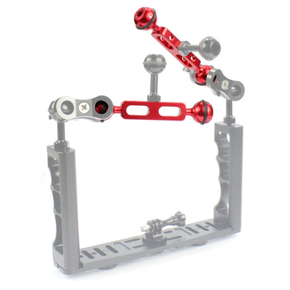PULUZ 5.1 inch 13cm Aluminum Alloy Dual Balls Arm, Ball Diameter: 25mm(Red) - free shipping - PMC Jewellery - Order now!