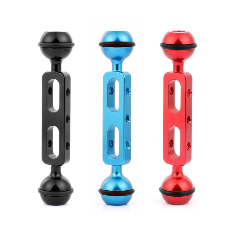 PULUZ 5.1 inch 13cm Aluminum Alloy Dual Balls Arm, Ball Diameter: 25mm(Red) - free shipping - PMC Jewellery - Order now!