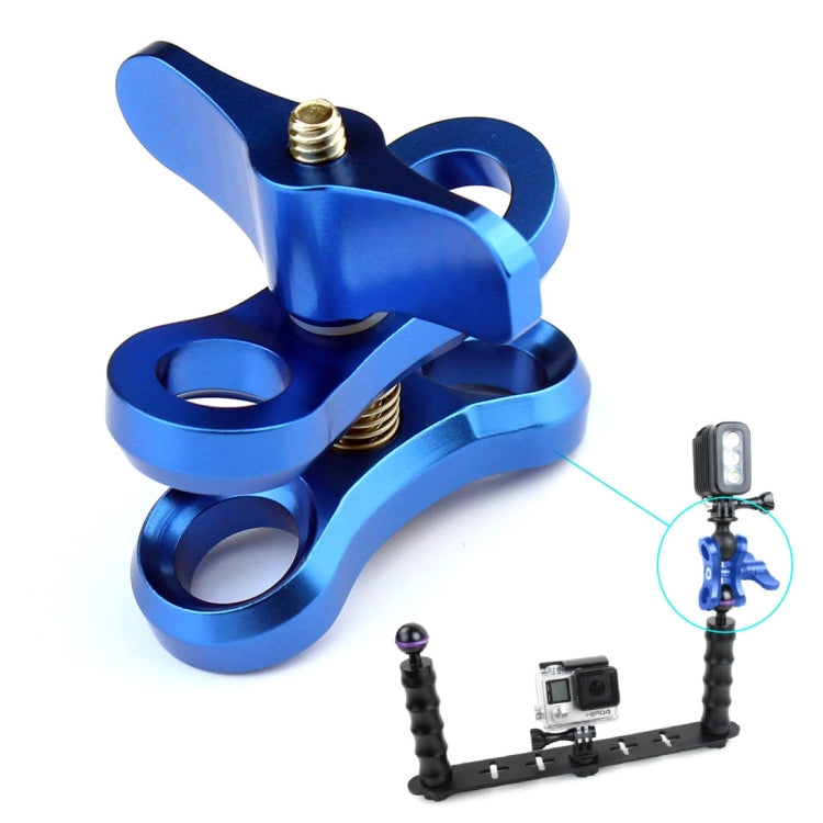 PULUZ Ball Clamp Close Hole Diving Camera Bracket CNC Aluminum Spring Flashlight Clamp for Diving Underwater Photography System(Blue) - Diving Accessories by PULUZ | Online Shopping South Africa | PMC Jewellery | Buy Now Pay Later Mobicred