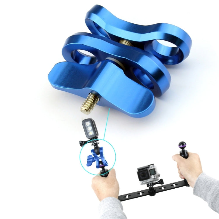 PULUZ Ball Clamp Close Hole Diving Camera Bracket CNC Aluminum Spring Flashlight Clamp for Diving Underwater Photography System(Blue) - Diving Accessories by PULUZ | Online Shopping South Africa | PMC Jewellery | Buy Now Pay Later Mobicred