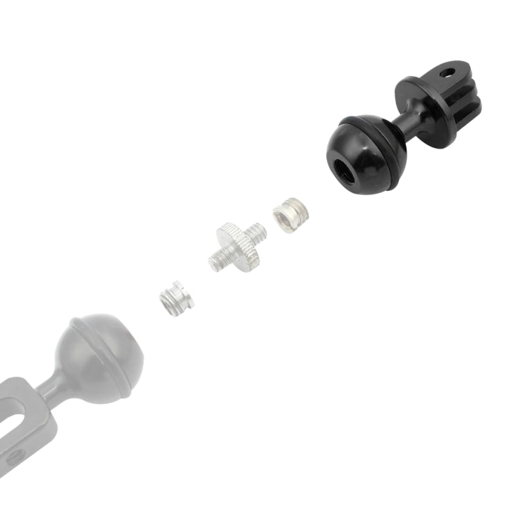 PULUZ  CNC Aluminum Ball Head Adapter Mount for GoPro, Insta360, DJI and Other Action Cameras, Diameter: 2.5cm(Black) - Connection Mount by PULUZ | Online Shopping South Africa | PMC TechLife | Buy Now Pay Later Mobicred