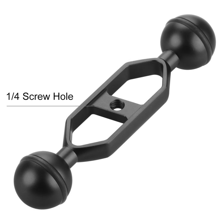 PULUZ 5.0 inch 12.6cm Aluminum Alloy Dual Balls Arm, Ball Diameter: 25mm(Black) - Diving Accessories by PULUZ | Online Shopping South Africa | PMC Jewellery | Buy Now Pay Later Mobicred