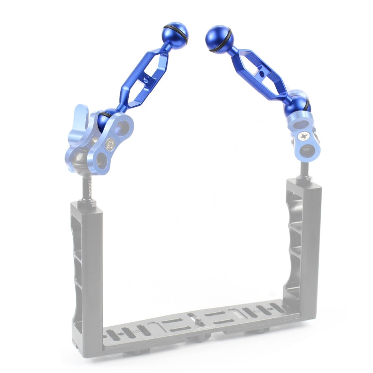 PULUZ 5.0 inch 12.6cm Aluminum Alloy Dual Balls Arm, Ball Diameter: 25mm(Blue) - free shipping - PMC Jewellery - Order now!