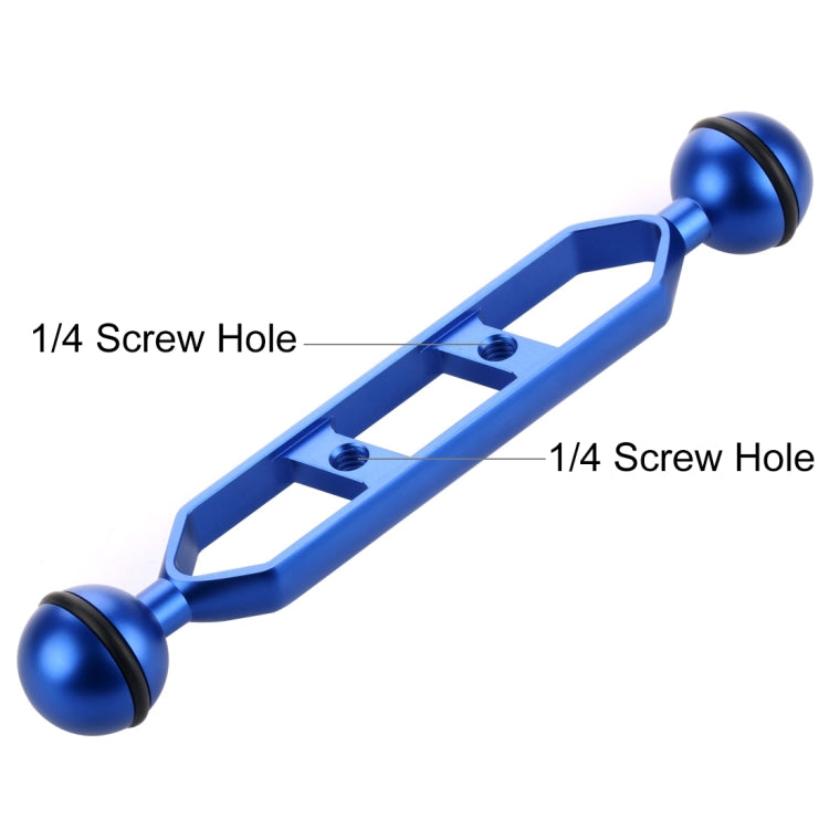 PULUZ 7.0 inch 17.7cm Aluminum Alloy Dual Balls Arm, Ball Diameter: 25mm(Blue) - free shipping - PMC Jewellery - Order now!