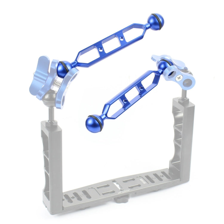 PULUZ 7.0 inch 17.7cm Aluminum Alloy Dual Balls Arm, Ball Diameter: 25mm(Blue) - free shipping - PMC Jewellery - Order now!