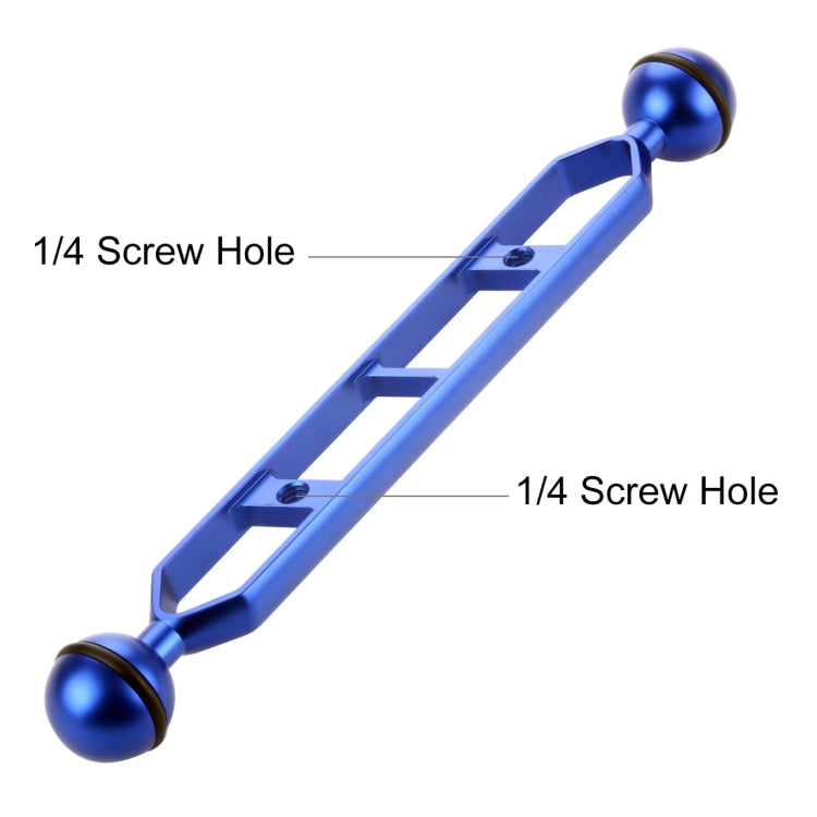 PULUZ 9.0 inch 22.8cm Aluminum Alloy Dual Balls Arm, Ball Diameter: 25mm(Blue) - free shipping - PMC Jewellery - Order now!
