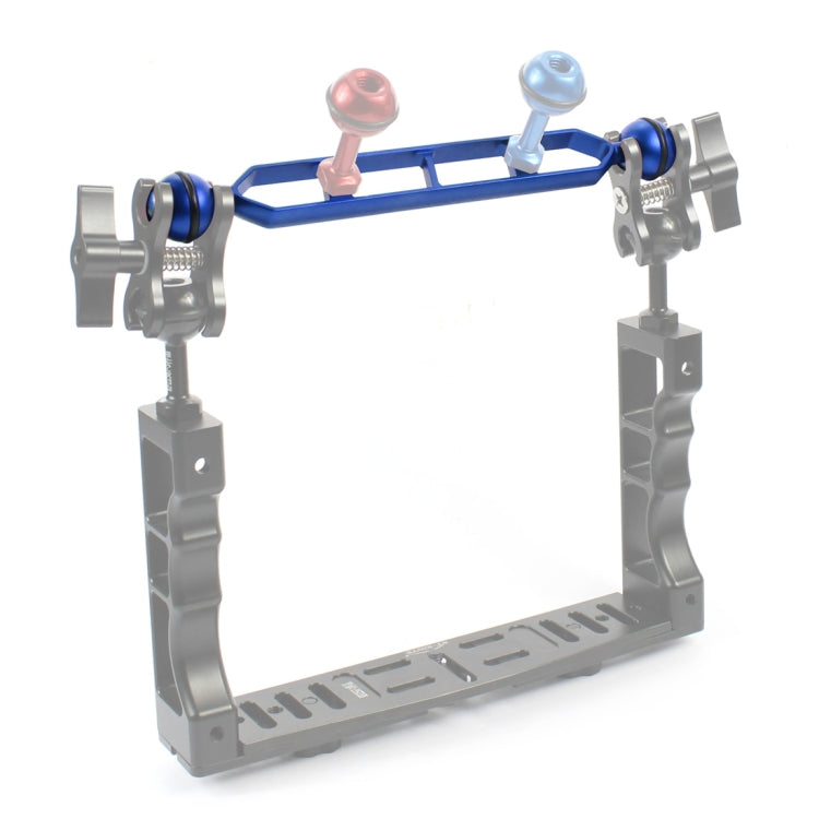 PULUZ 9.0 inch 22.8cm Aluminum Alloy Dual Balls Arm, Ball Diameter: 25mm(Blue)