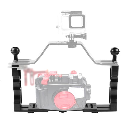 PULUZ Adjustable Diving Dual Hand-held CNC Aluminum Lamp Arm Holder for Diving Underwater Photography System, Upgrade Version - free shipping - PMC Jewellery - Order now!