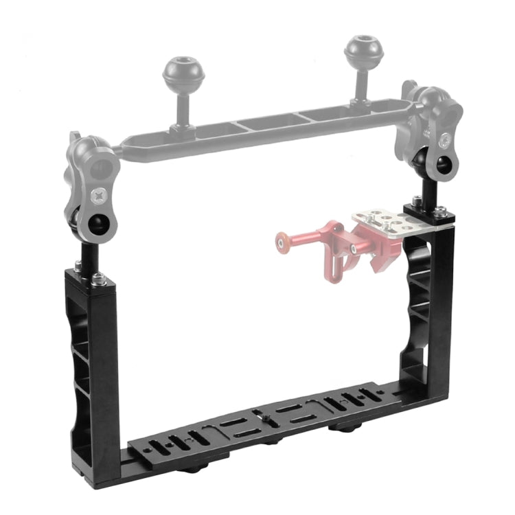 PULUZ Adjustable Diving Dual Hand-held CNC Aluminum Lamp Arm Holder for Diving Underwater Photography System, Upgrade Version - free shipping - PMC Jewellery - Order now!