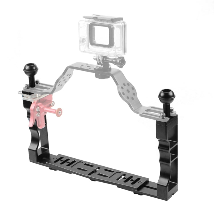 PULUZ Adjustable Diving Dual Hand-held CNC Aluminum Lamp Arm Holder for Diving Underwater Photography System, Upgrade Version - free shipping - PMC Jewellery - Order now!