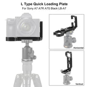 PULUZ 1/4 inch Vertical Shoot Quick Release L Plate Bracket Base Holder for Sony A7R / A7 / A7S(Black)
