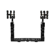 PULUZ Dual Handle Aluminium Tray Stabilizer with Dual Ball Aluminum Alloy Clamp for Underwater Camera Housings