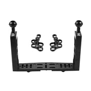 PULUZ Dual Handle Aluminium Tray Stabilizer with Dual Ball Aluminum Alloy Clamp for Underwater Camera Housings