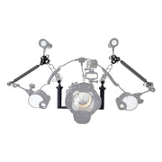 PULUZ Dual Handle Aluminium Tray Stabilizer with 2 x Dual Ball Aluminum Alloy Clamp & 2 x 7 inch Floating Arm for Underwater Camera Housings(Black)
