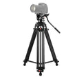 PULUZ Professional Heavy Duty Video Camcorder Aluminum Alloy Tripod with Fluid Drag Head for DSLR / SLR Camera, Adjustable Height: 80-160cm(Black) - free shipping - PMC TechLife - Order now!