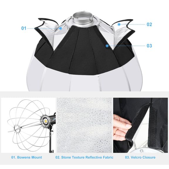 PULUZ 65cm Foldable Lantern Softbox SpeedLite Flash Light Foldable Diffuser