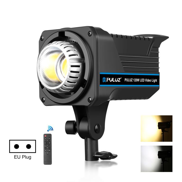 PULUZ 220V 120W Studio Video Light Dual Color Temperature Built-in Dissipate Heat System with Remote Control(EU Plug)