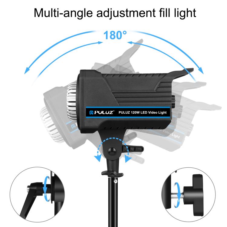 PULUZ 220V 120W Studio Video Light Dual Color Temperature Built-in Dissipate Heat System with Remote Control(EU Plug)
