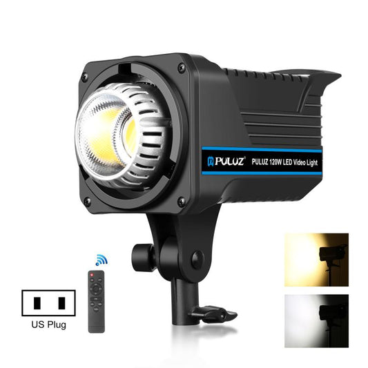 PULUZ 220V 120W Studio Video Light Dual Color Temperature Built-in Dissipate Heat System with Remote Control(US Plug) - free shipping - PMC Jewellery - Order now!