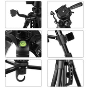 PULUZ Aluminum Selfie Live Tripod Mount with Three-dimensional Head & Phone Clamp(Black)