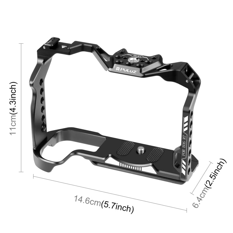 For Canon EOS R7 PULUZ Metal Camera Cage Stabilizer Rig(Black) - free shipping - PMC Jewellery - Order now!