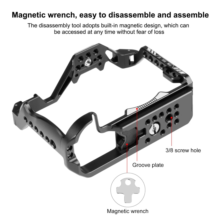 For Canon EOS R7 PULUZ Metal Camera Cage Stabilizer Rig(Black) - free shipping - PMC Jewellery - Order now!