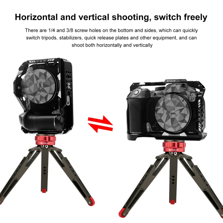 For Canon EOS R7 PULUZ Metal Camera Cage Stabilizer Rig(Black) - free shipping - PMC Jewellery - Order now!