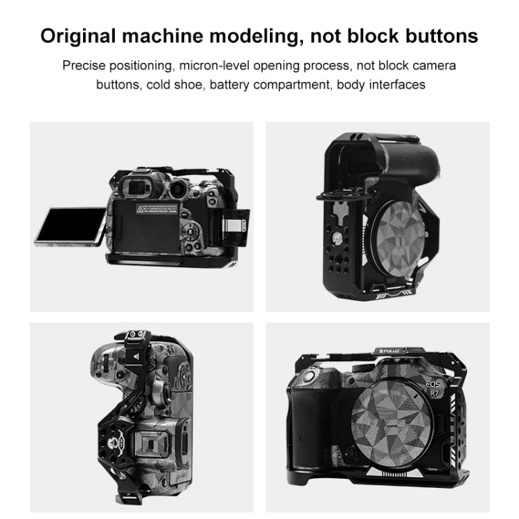 For Canon EOS R7 PULUZ Metal Camera Cage Stabilizer Rig(Black) - free shipping - PMC Jewellery - Order now!