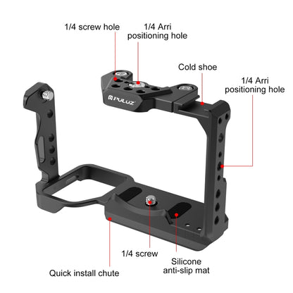 For Sony ILME-FX30 / FX3 PULUZ Metal Camera Cage Stabilizer Rig with NOTA Slider(Black) - free shipping - PMC Jewellery - Order now!