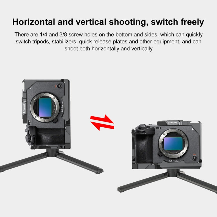 For Sony ILME-FX30 / FX3 PULUZ Metal Camera Cage Stabilizer Rig with NOTA Slider(Black) - free shipping - PMC TechLife - Order now!