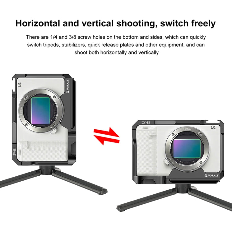 For Sony ZV-E1 PULUZ Aluminum Alloy Camera Cage Stabilizer (Black) - free shipping - PMC TechLife - Order now!