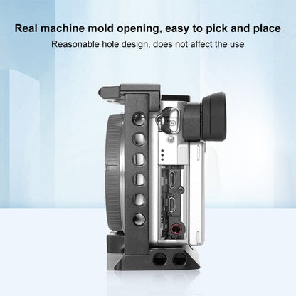 For Sony A6400 / A6300 / A6100 / A6000 PULUZ Wood Handle Metal Camera Cage Stabilizer Rig - free shipping - PMC Jewellery - Order now!
