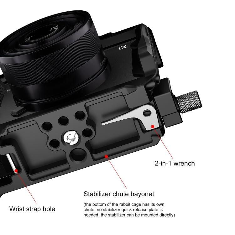 For  Sony A6700 PULUZ Metal Camera Cage Stabilizer Rig (Black) - free shipping - PMC TechLife - Order now!