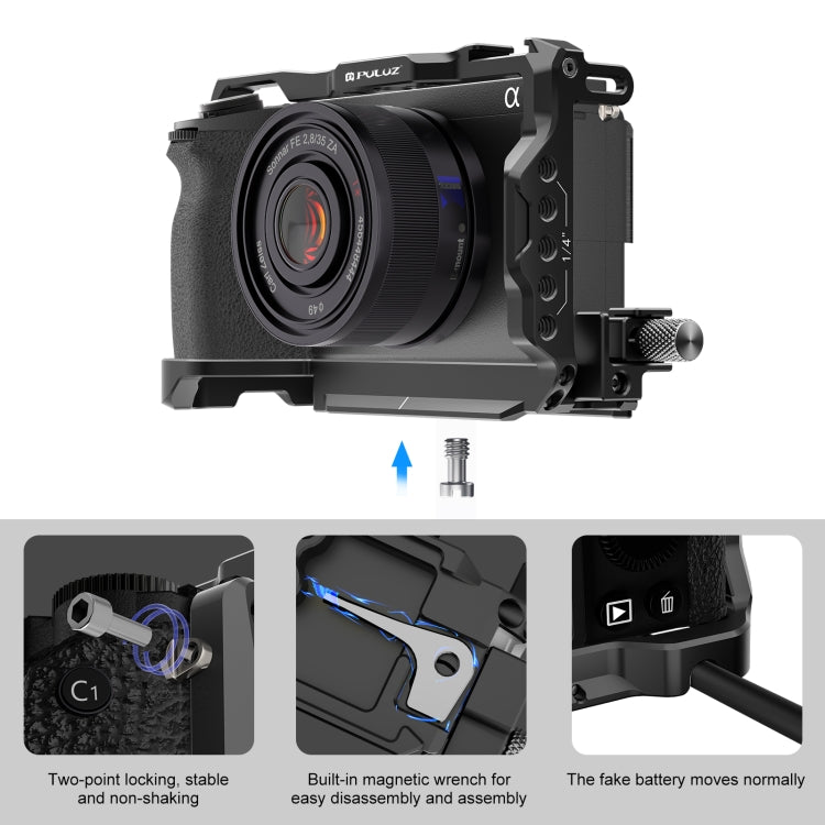 For  Sony A6700 PULUZ Metal Camera Cage Stabilizer Rig (Black) - free shipping - PMC Jewellery - Order now!