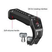PULUZ Arri Metal Silicone Top Handle with Cold Shoe Mount for Mirrorless Camera Cage Stabilizer (Black)
